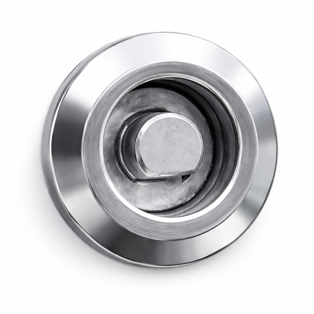 Half moon service cabinet lock compatible with CabKey universal key