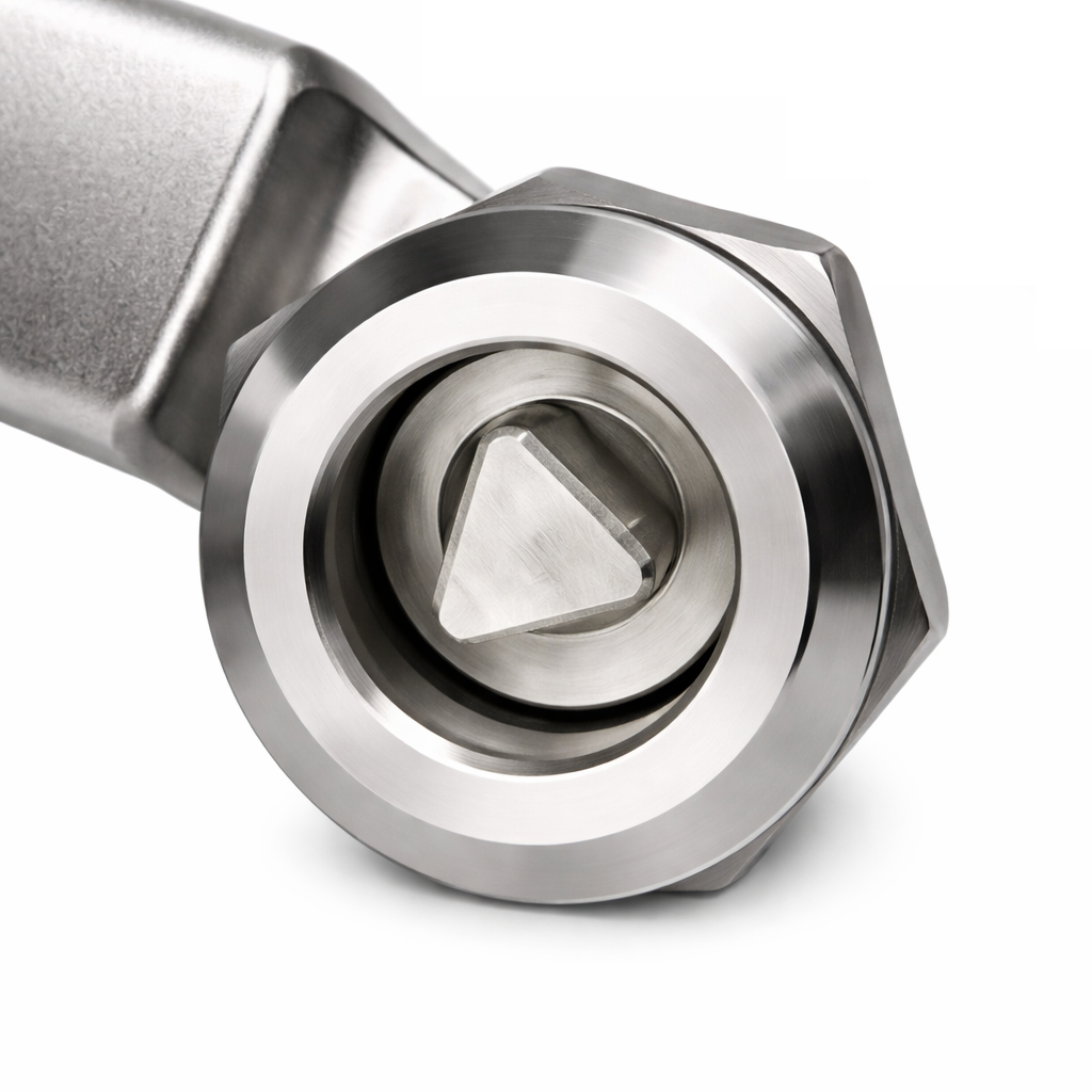 Triangle cabinet lock profile compatible with CabKey universal service key